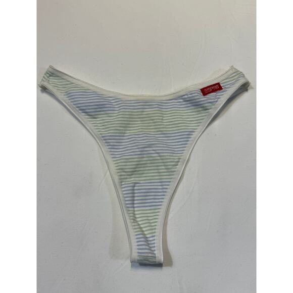 NWOT Vintage Esprit Thong – Blue/Green Striped – Size M - Picture 1 of 3